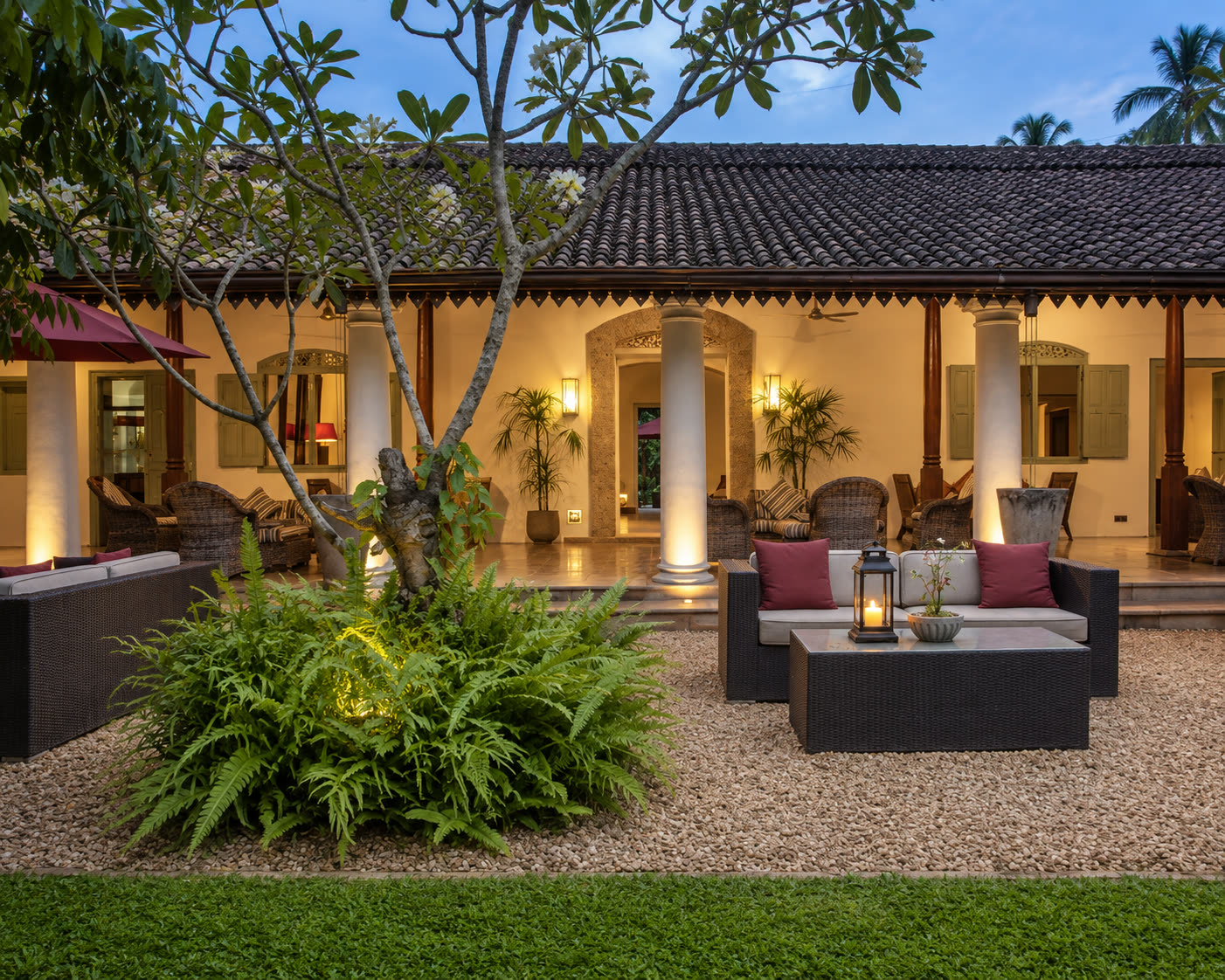 AI-generated visualisation – veranda and garden lounge