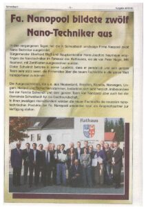 Blickpunkt Schwalbach 42/2010: Nanopool firması on iki nano teknisyen yetiştiriyor