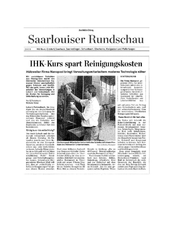 Saarlouiser Rundschau: IHK kursu temizlik masraflarını azaltıyor