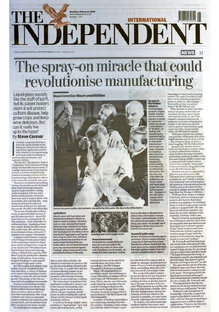 The Independent 02/2010: Üretimde devrim yaratabilecek püskürtülebilir mucize