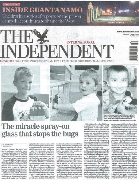The Independent 08/2010: Il miracoloso vetro spray che ferma i germi